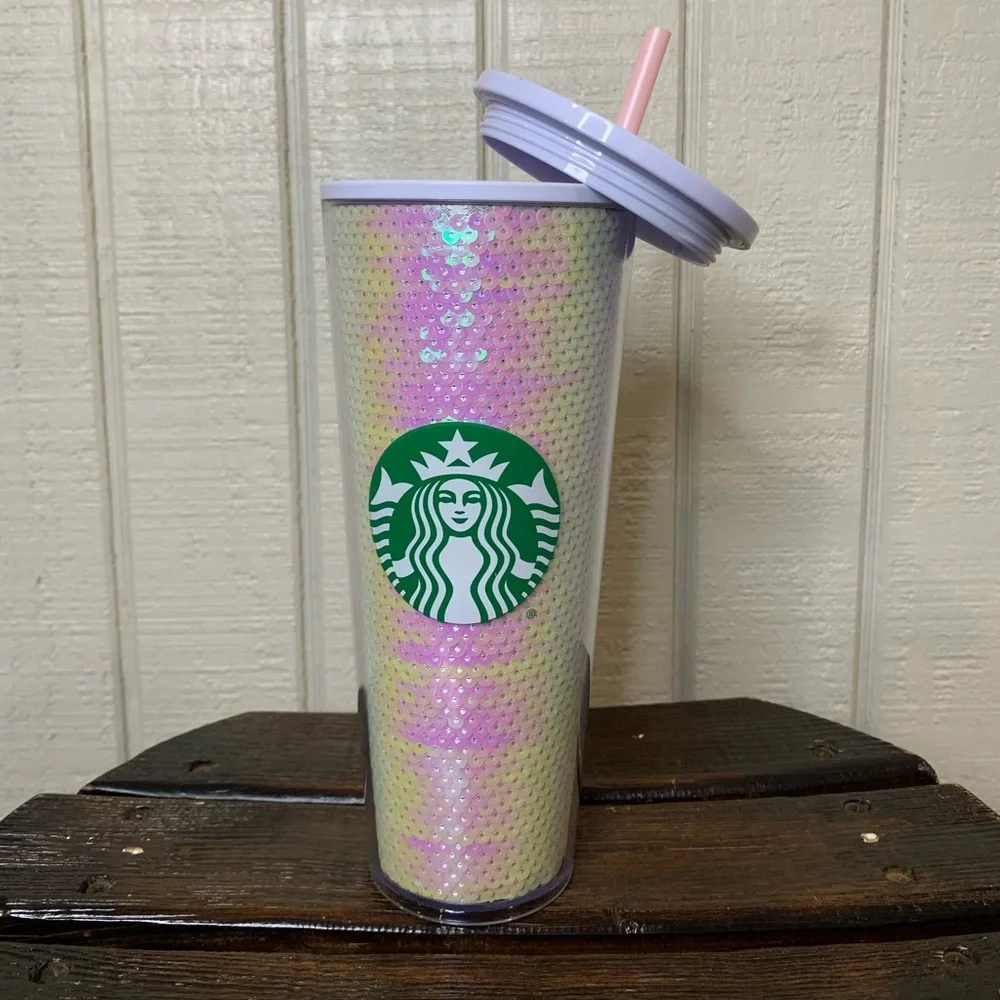Starbucks iridescent sequin cold cup. Venti. NWT.